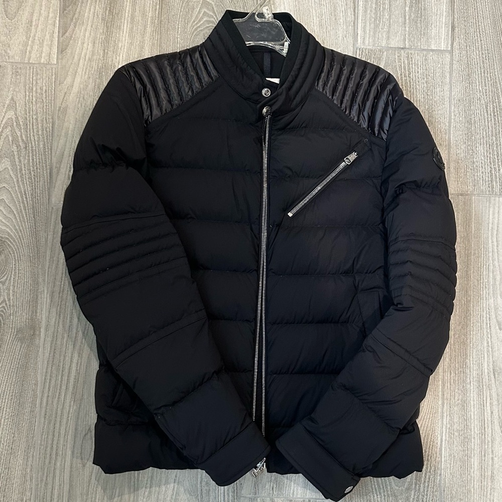 Moncler men’s Samalens Biker Jacket Small Navy Black Perfect condition
